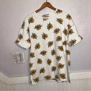 Vintage oversized shirt sunflower aesthetic 90s 80s